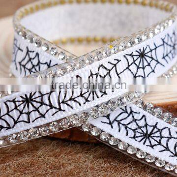 Hot Sale Satin Ribbon Base On Glue For Headwear Decoration,Rinestone Chain With HotfIX Glue photo-3