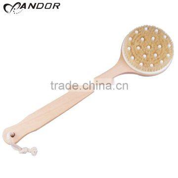 Newly design straight wooden handle bath brush for shower massage