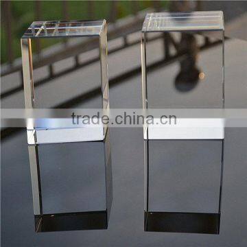 Yijia high quality crystal glass plaque/block, blank rectangle crystal cubes