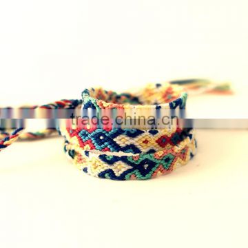 Hot Sale Whole Handmade Mix-Colour Bohemia Cotton Cord Braided Charm Friendship Bracelet