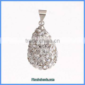 Wholesale Custom Clear Rhinestone Paved Waterdrop Pendant For DIY Jewelry CPP-WD02H