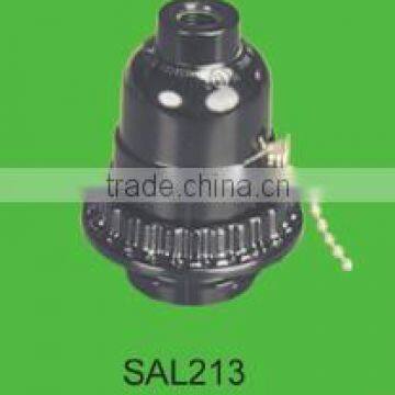 SAL213 Black bakelite lampholder with switches