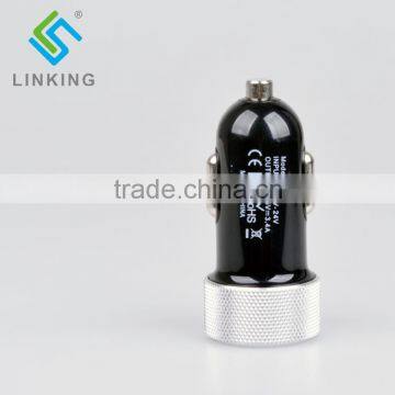 Shenzhen Factory Colorful USB Car Charger with Two USB Ports For Smartphones Pad and Laptops
