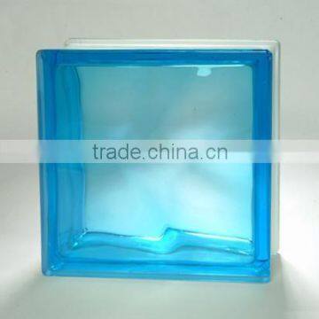 190*190*80mm decorative hollow green cloudy block glass /colored block glass with best price