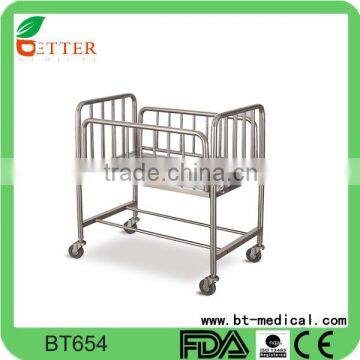Stainless steel hospital baby cot baby crib bed