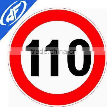 Reflective adhesive 110 yard limit Road sign