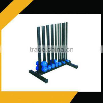 Steel compact dumbbell rack with lock bar dumbbell storage