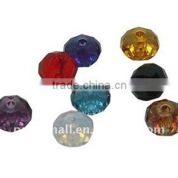 Crystal Beads, 5040 Rondelle, Multicolor, about 6x4mm, hole: 1mm, 360 pcs/bag(5040_6mm-M)