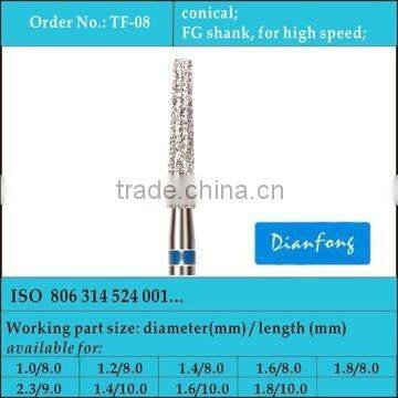 FG shank medium grit high speed diamond plated dental accessories