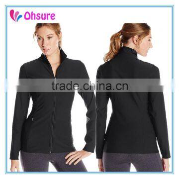 slim fitting yoga wear active top sports clothes womens dry fit nylon gym jacket