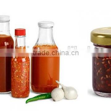 Bulk sauce glass bottles with lids