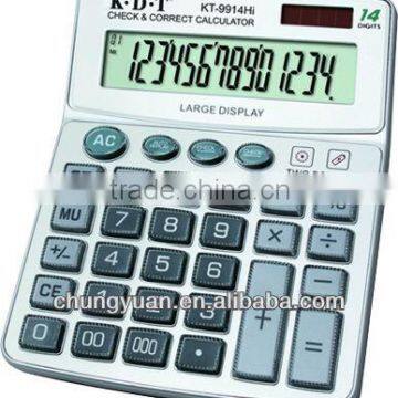 14 digits check and correct calculator KT-9914HI