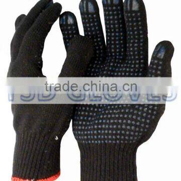 Black PVC dot working gloves