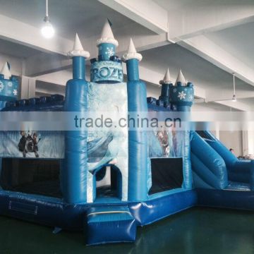 Inflatable bounce movable house with slid