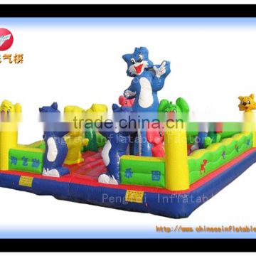 attractive inflatable park, blue cat inflatable jumping bouncer for sale