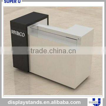 Wood Shop Counter Design White Reception Counter Display Furniture photo-5