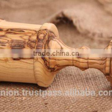 Olive Wood Carved Goblet Wineglass Hand Made photo-2