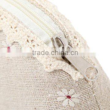 Wholesale Newest High Quality Ramie Cotton Fabric and Linen Cosmetic Bag GW786 photo-6