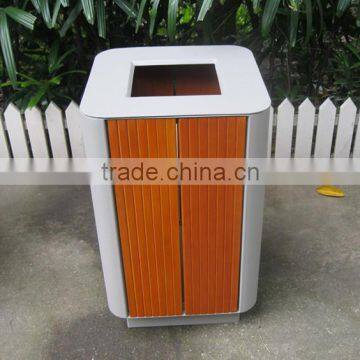 Solid wood garbage bin stand wooden street dustbin