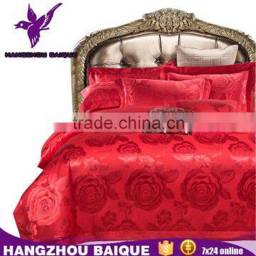 Chinese Bridal Red Rose Embroidery Applique Bedding