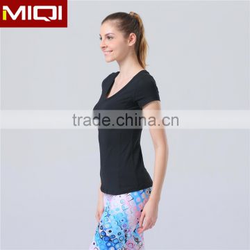 (Factory) wholesale new design girls t-shirt fitness clothing women yoga sports shirt