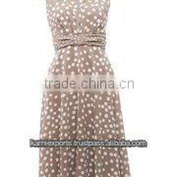 chiffon printed polka dots dresses sleeveless with collar dresses indian ethnic wear printed