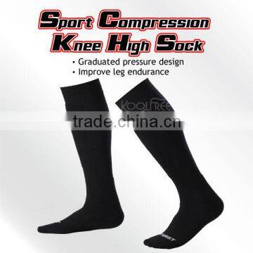 Black Mens Sport Compression Knee High Socks