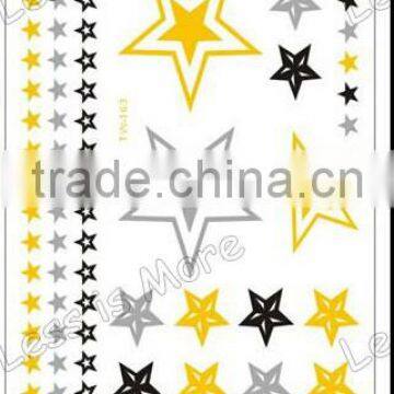 Custom body temporary gold silver foil metallic flash tattoos