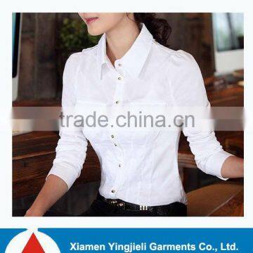 white slim long sleeve shirt women fashion shirt china manufacturer