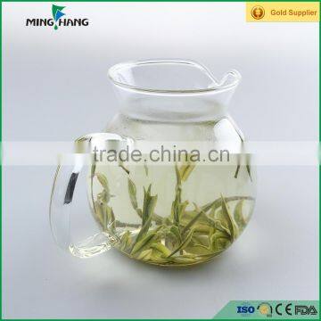 12oz insulated empty glass tea pot with handle