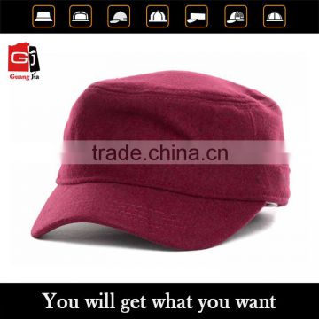 2015 Factory Supply Fashion and High End Cotton Material Burgundy Military Hat