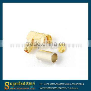 RG58 SMA Plug Right Angle Connector Reverse Polarity