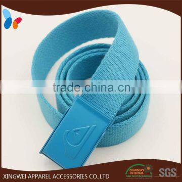solid woven cotton belt with matching enamel coated buckle