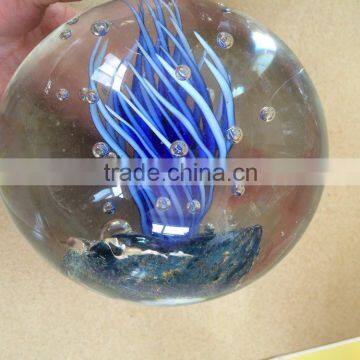 Blue Seagrasses Glass Sphere +Paperweight+Crystal Ball