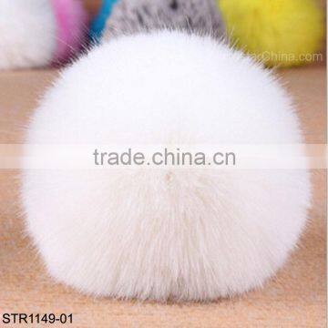 19 Colors Size of 10cm Cute Fluffy Ball Imitation Fox Fur Ball Keychain Pendant Handbag Charm Keyring photo-2