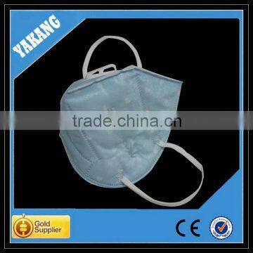 Blue spunlace nonwoven fbric protective face mask with valve