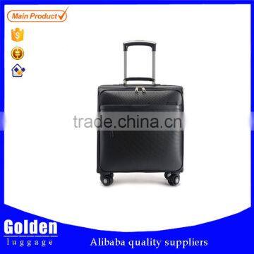 China wholesale men's business airport trolley luggage 17inch PU leather luggage travel bags