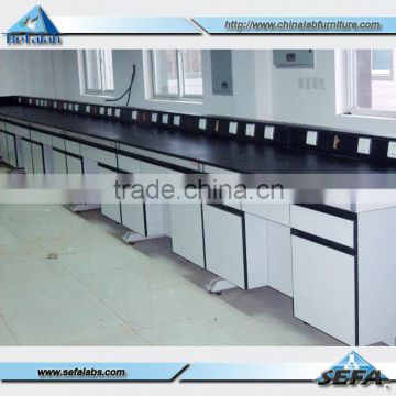 China School Laboratory Furniture Manufacturer Steel Wood Laboratory Work Bench with Epoxy Worktop