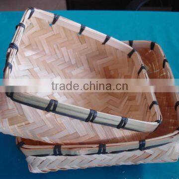 Natural bamboo square mini shape sundries basket