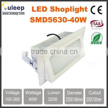 20W-30W-40W-50W LED squaredownlight, LED retangle downlight, led shoplight,ceiling downlight with frosted glass/anti-dazzle pc