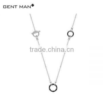 hot selling black and silver color new arrival fashionable stainless steel necklace for men with ceramic , trending hot product