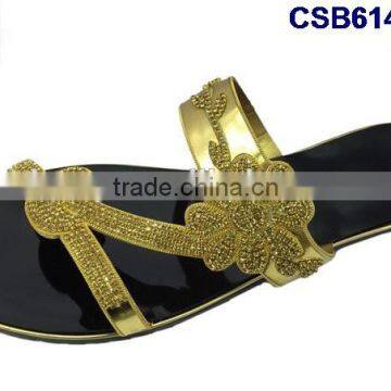 CSB6147(37-48) The newest design and different style of the slipper with stones and beads very fashionable