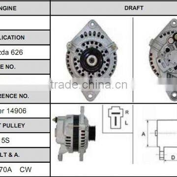 Stable and reliable operation auto car alternator for Mazda 626 fe67-18-300 alternator