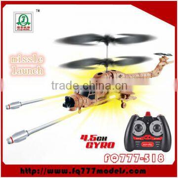 Missile Shooting 4.5Ch Combat Rc Helicopter Hung Up Police with Tank