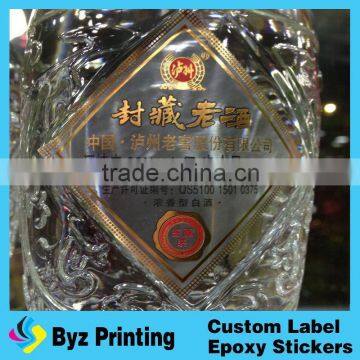 clear labels temporary adhesive,self adhesive printed Custom plastic bottle beverage label design