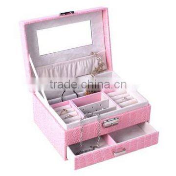 newest design crocodile leatherette jewelry boxes for earrings