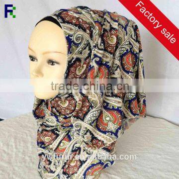 Print Floral Pattern Jersey Muslim Scarf Shawl Charming Islamic Scarf Slip Headscarf Hijab