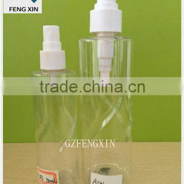 270ml Clear High quality Empty pet bottle water Bottle with Lotion Pump