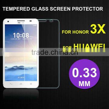 0.33mm 9H hardness tempered glass screen protector for huawei honor 3X