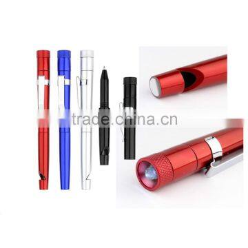 Plastic colorful logo LED light pen with ballpoint pens suitable for writing and reading in dark